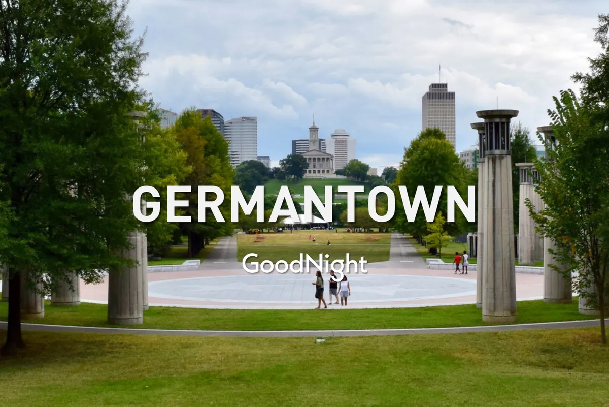 A scenic view of a city park with green grass, walking paths, and people strolling. The skyline rises in the background, and the atmosphere is peaceful and inviting, suggesting a perfect place for morning or evening walks with a pet.